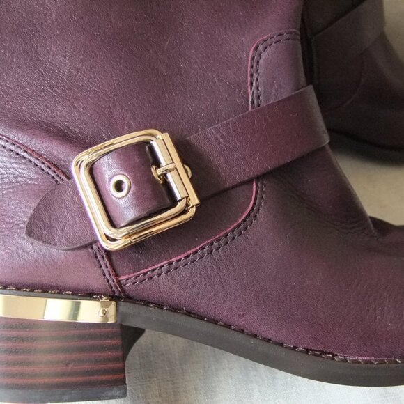 NEW Vince Camuto leather boots size 10 in beautiful burgundy - Picture 5 of 11